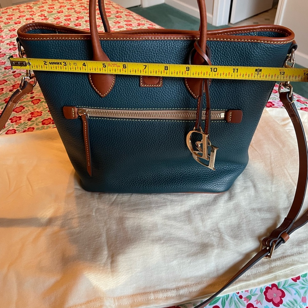 Dooney & Bourke Teal and Tan Leather Tote - Picture 7 of 7